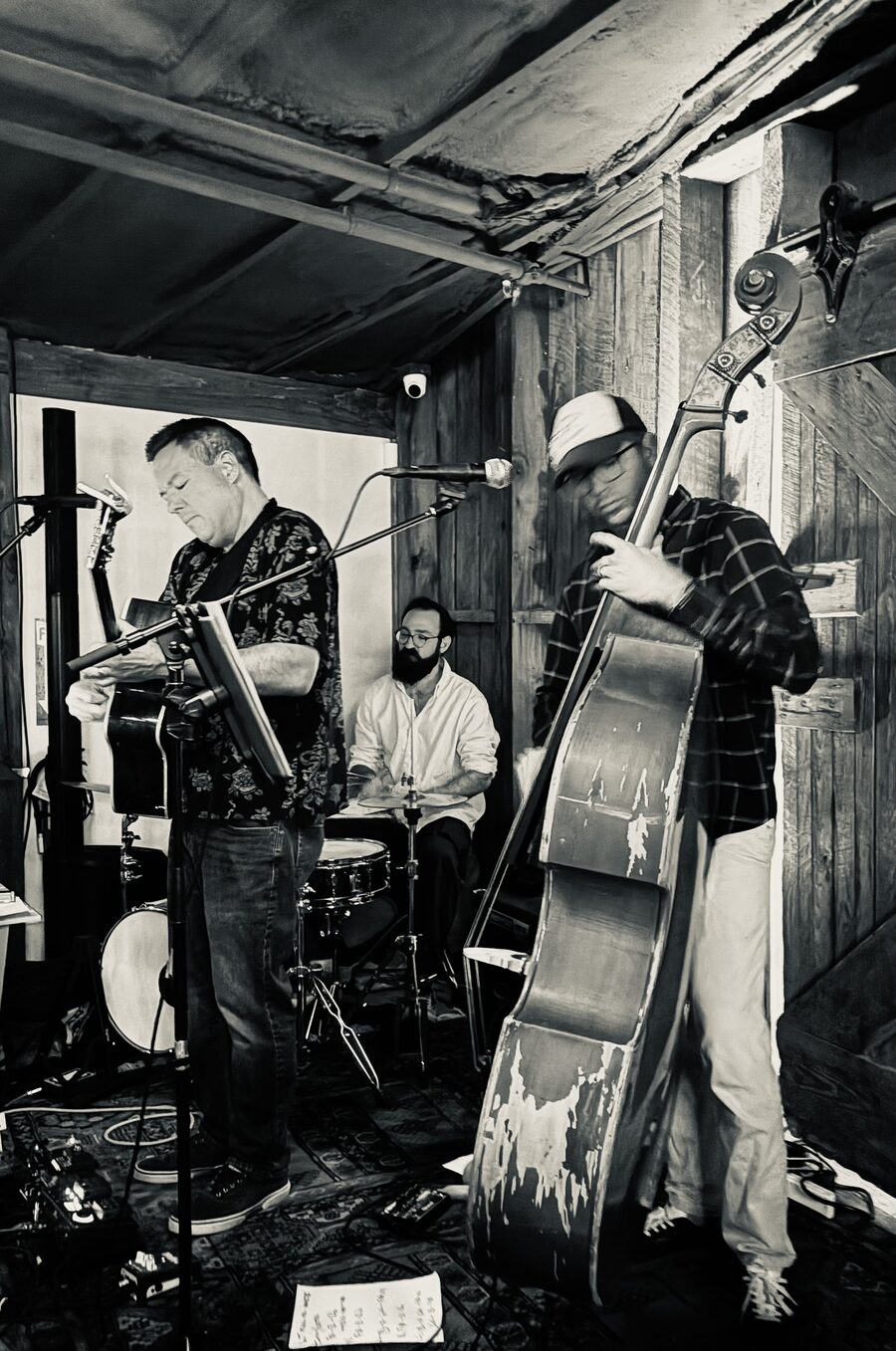 Don Saint John performing live — black and white