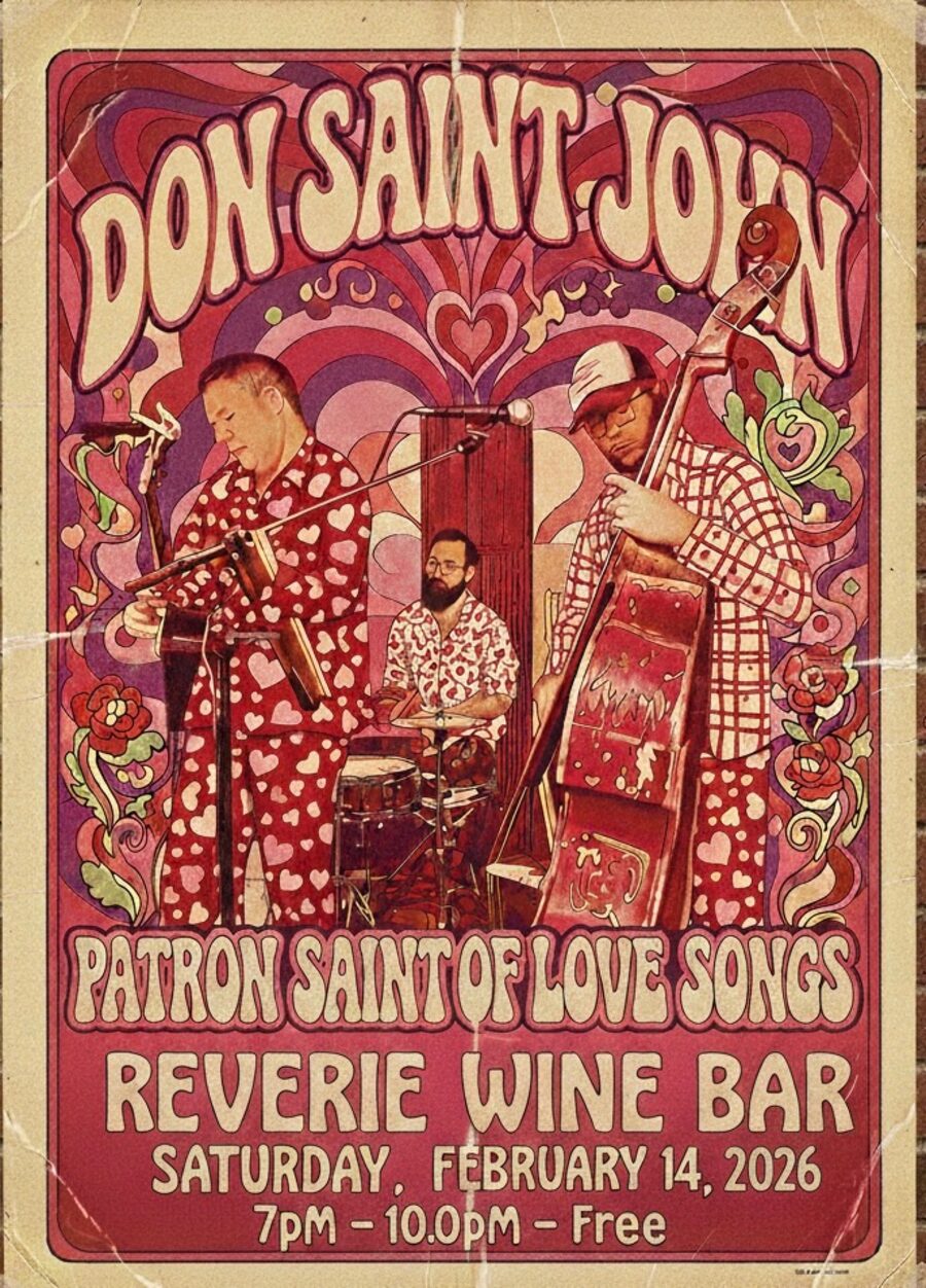 Don Saint John Valentine's Day show poster — Reverie Wine Bar